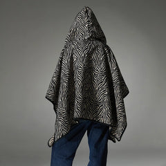 Floral Print Hooded Cloak