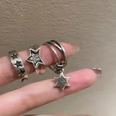 Gothic Harajuku Metal Pentagram Star Ring