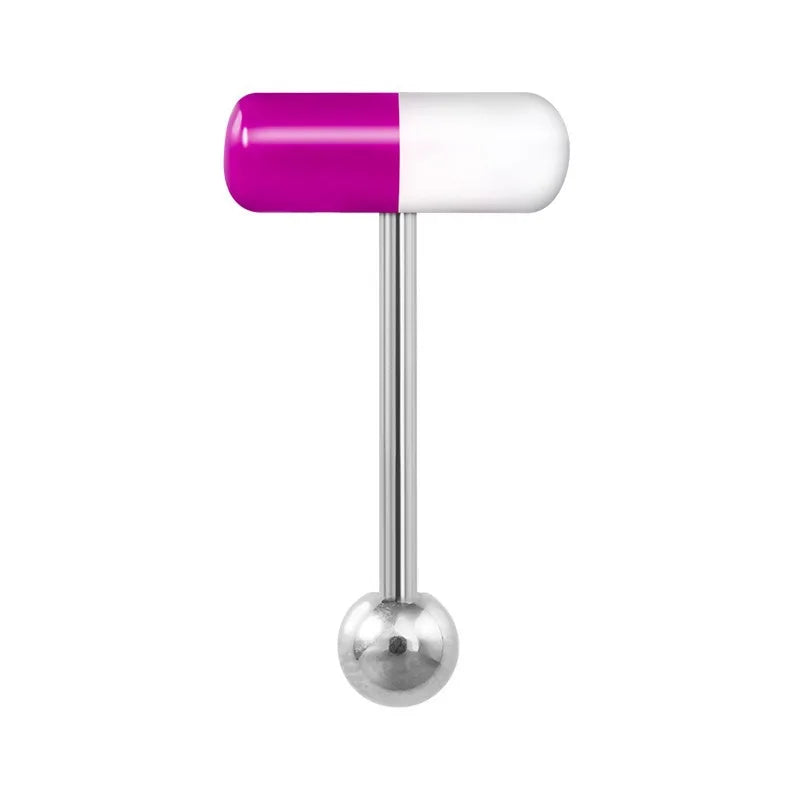 Acrylic Capsule Hip Hop Candy Tongue Ring