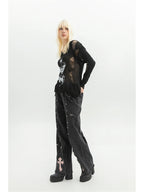 Black Gothic 90s Aesthetic Denim Pant