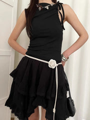 Bohemian Gothic Floral Rope Belt