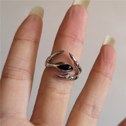 Gothic Black Spider Ring