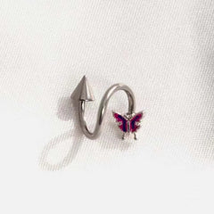 Butterfly S-Shaped Spike Lip Stud