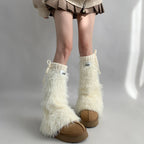 Gothic Mink Fur Thickened Leg Sock