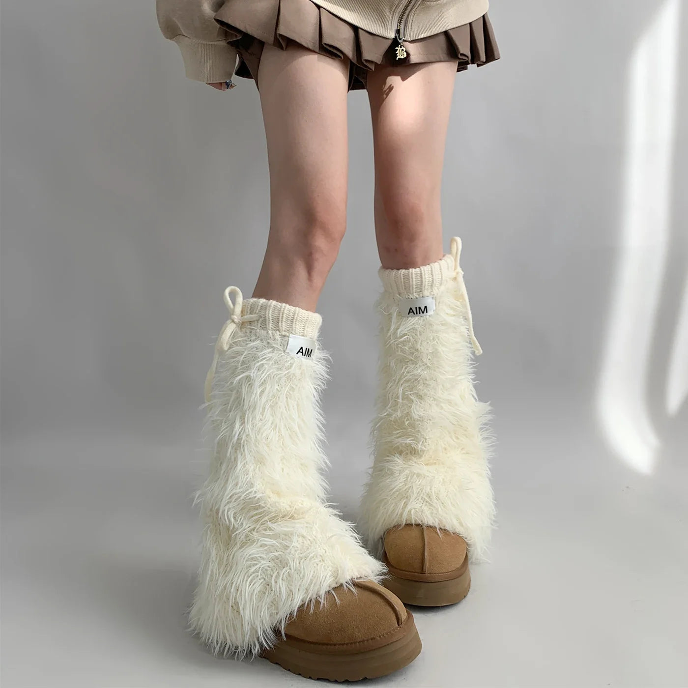 Gothic Mink Fur Thickened Leg Sock
