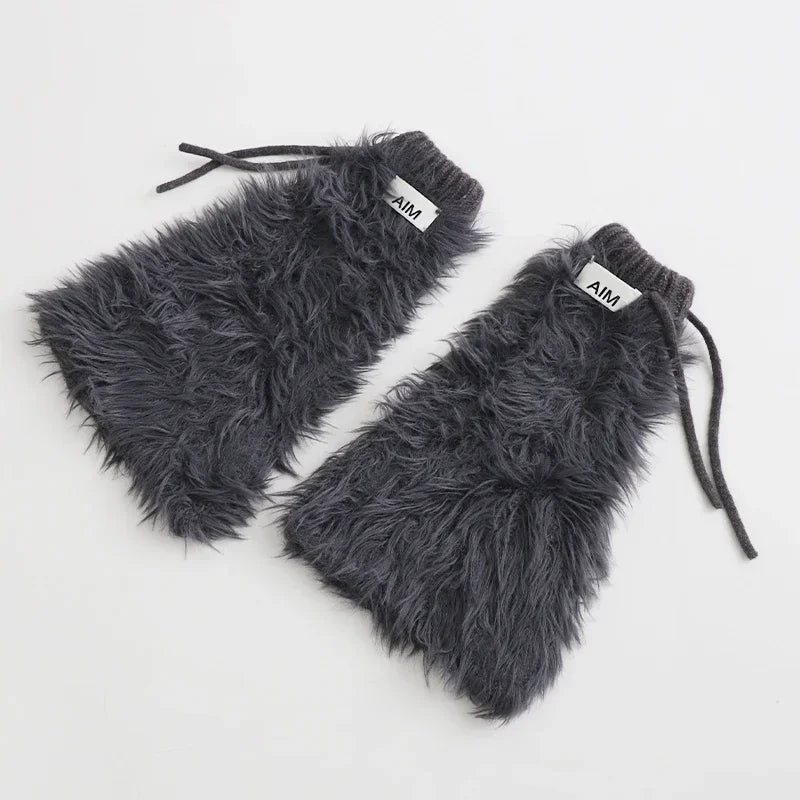 Gothic Mink Fur Thickened Leg Sock