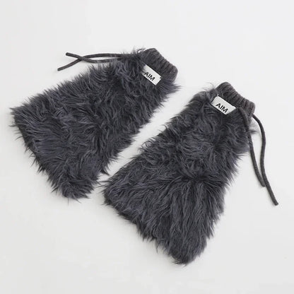 Gothic Mink Fur Thickened Leg Sock