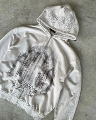 Gothic Aesthetic Print Zip Hoodie
