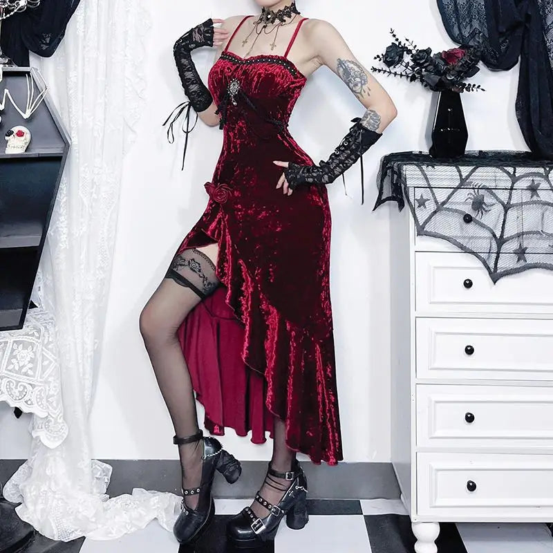 Medieval Ruffle High Waist Midi Dress Main image