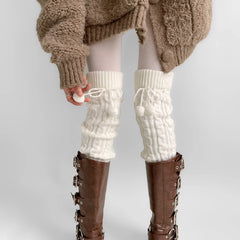 Gothic Knitted Wool Ball Knee Sock