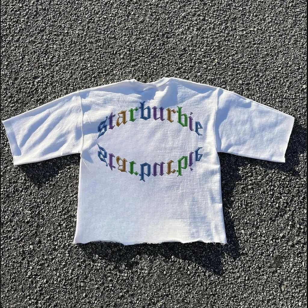 Y2K Lips Teeth Graphic Printed Cotton T-shirt