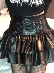 Lace-up Corset High Waist Skirt