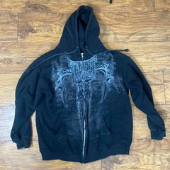 Y2K Gothic Printed Zipper Hoodie
