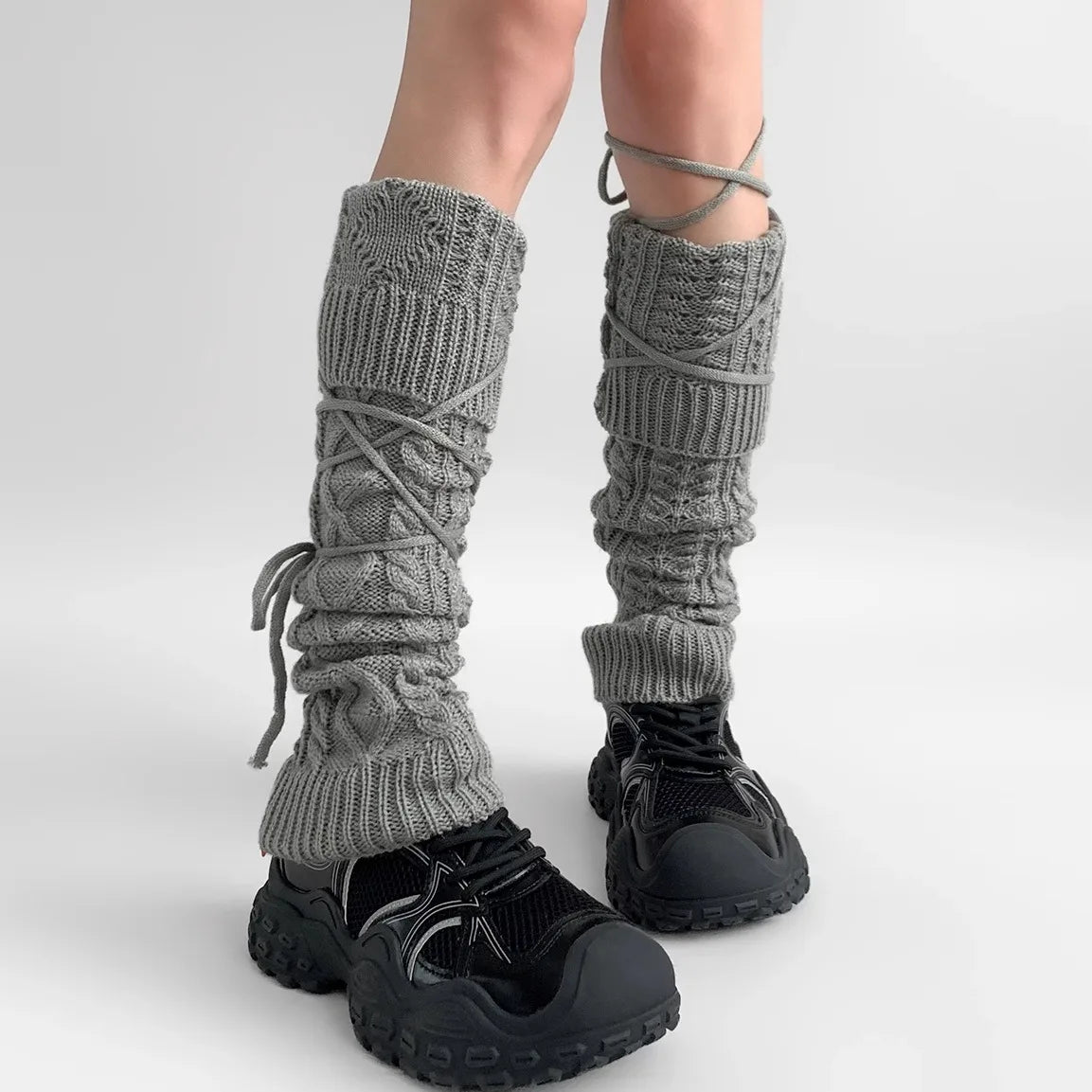 Gothic Lace-up Wool Calf Sock Main image