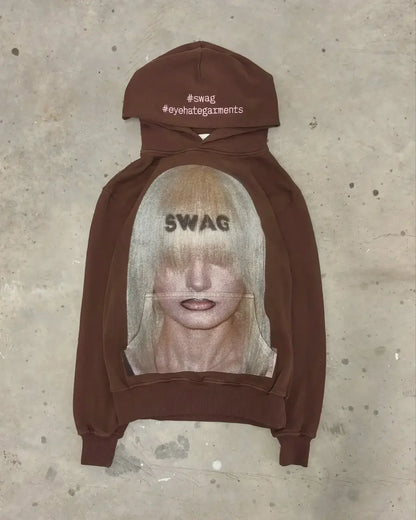 Gothic Grunge Graphic Print Hoodie
