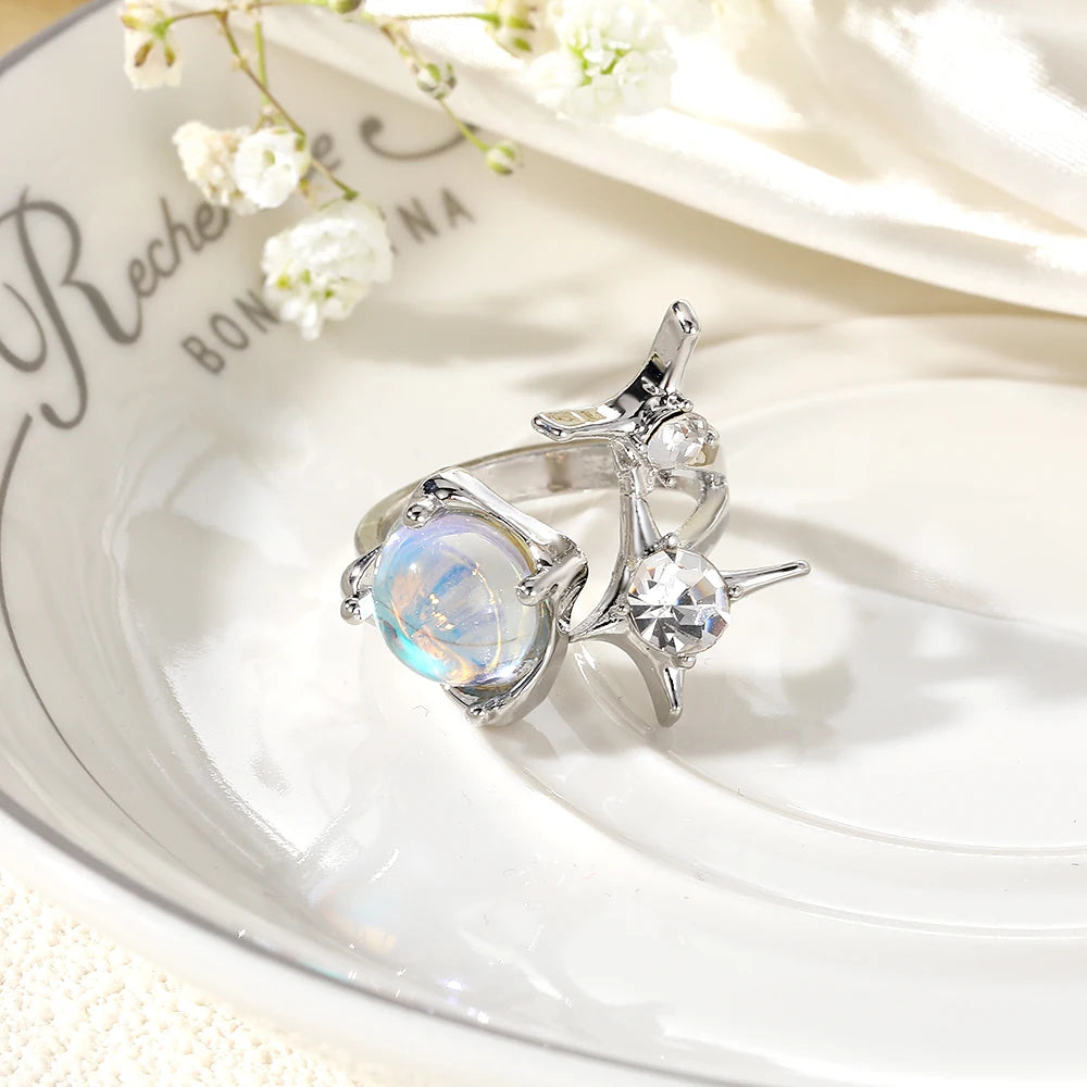 Gothic Animal Butterfly Zircon Star Ring