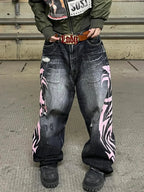 Washed Blade Print Gothic Pant