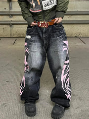 Washed Blade Print Gothic Pant