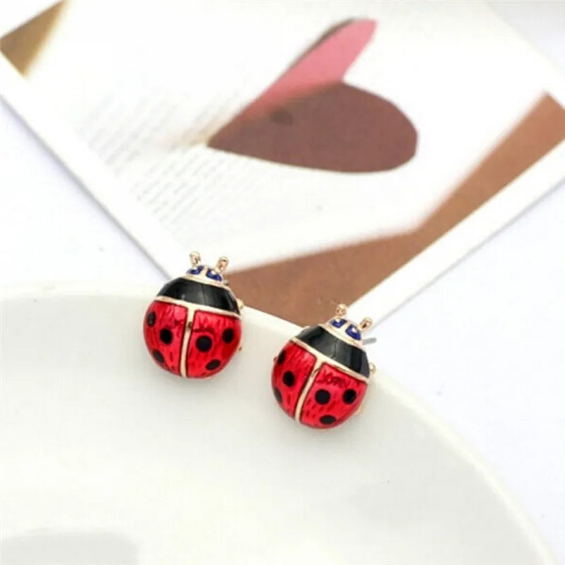 Halloween Black Spider Charm Stud Earring