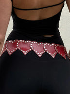 Rivet Gothic Heart-Shape PU Leather Belt