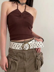 Retro Gothic Rivet Wide Belt
