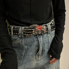 Unisex Gothic Skull Rivet Belt