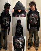 Gothic Cartoon Letter Oversized Hoodie