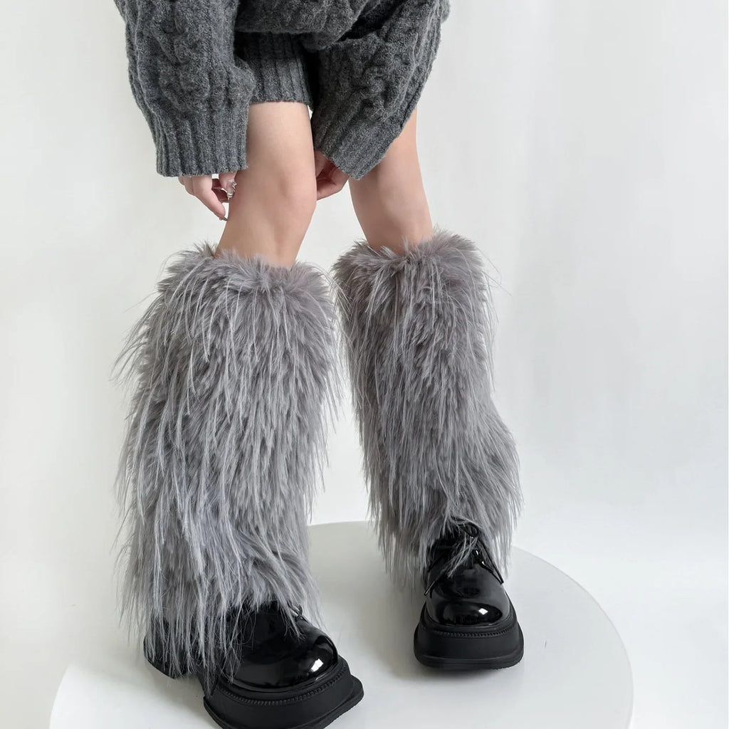 Gothic Harajuku Faux Fur Plush Sock