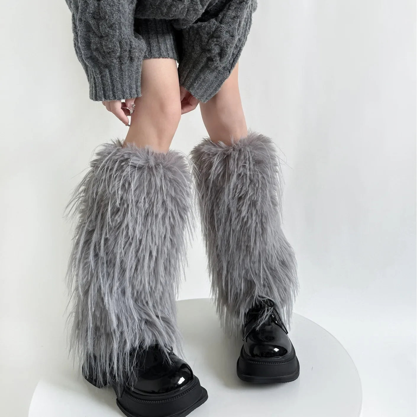 Gothic Harajuku Faux Fur Plush Sock