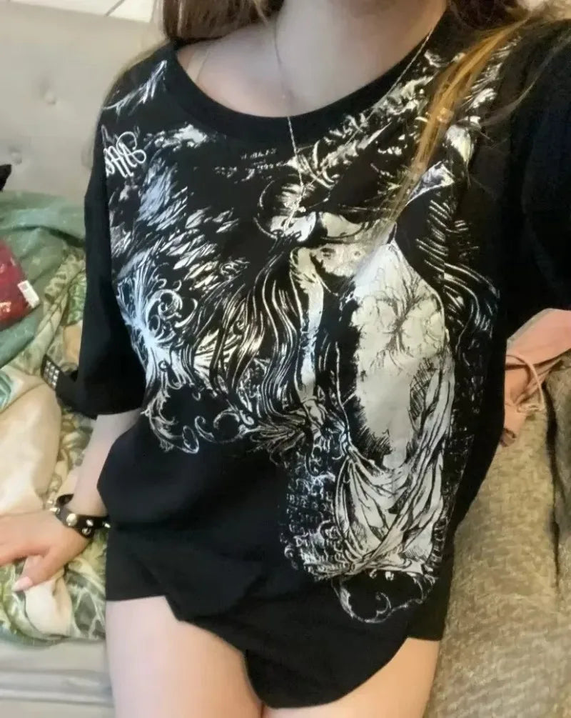 Dying Angel Gothic Oversized T-shirt Main image