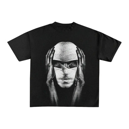 Hip Hop Cartoon Print Oversized Cotton T-shirt