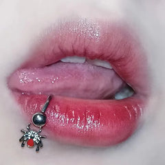 Spider Black Silver Lip Stud