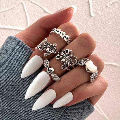 Gothic Heart Dice Spades Ace Ring