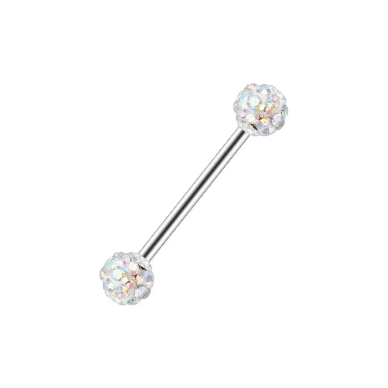 16mm Stainless Steel Shiny Rhinestone Tongue Ring