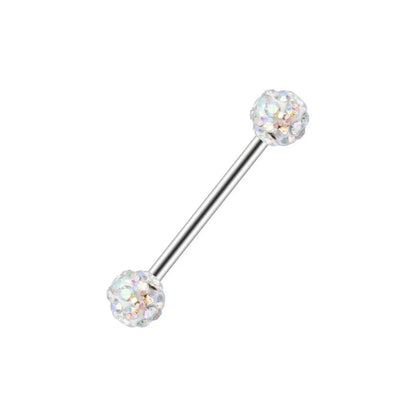 16mm Stainless Steel Shiny Rhinestone Tongue Ring