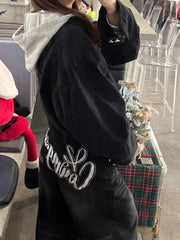 Embroidery Gothic Black Baggy Pant