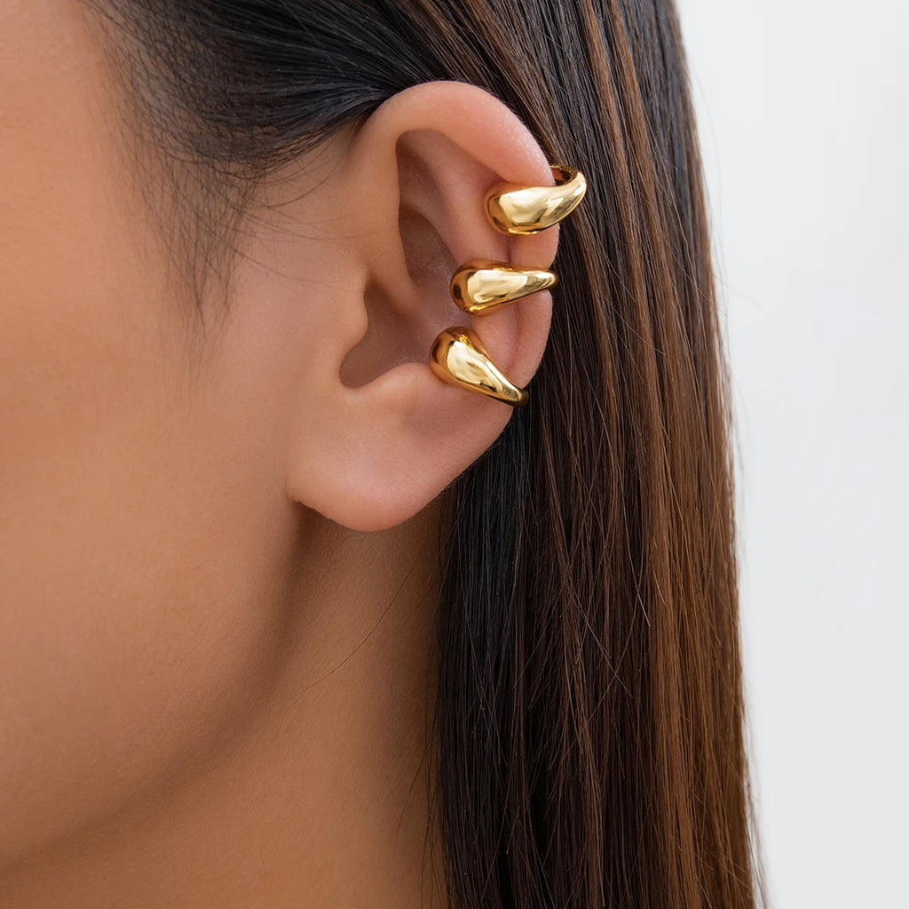 Gothic Round Glossy No Piercing Clip Earring