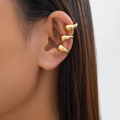 Gothic Round Glossy No Piercing Clip Earring