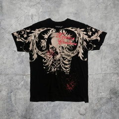 Red Letter Print Gothic Cotton T-shirt