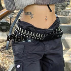 Unisex Punk Gothic Bullets PU Leather Belt
