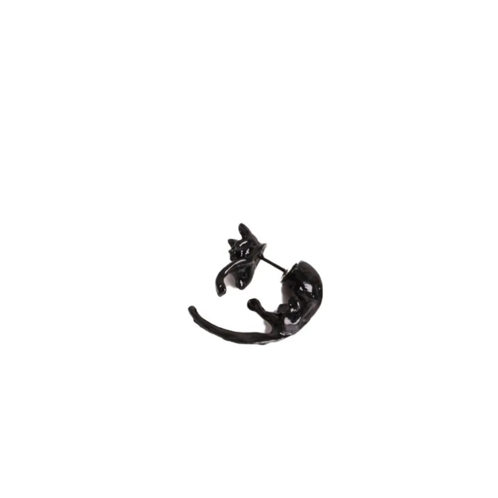 Silver Thorns Hoop Five-Pointed Star Earring