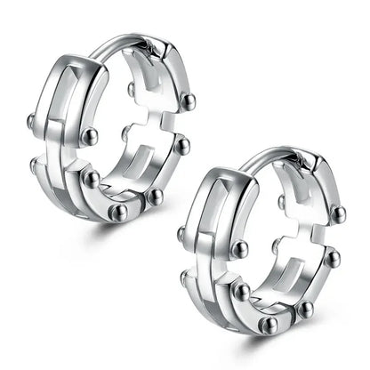 Gothic Black Skull Awl Rock Statement Earring