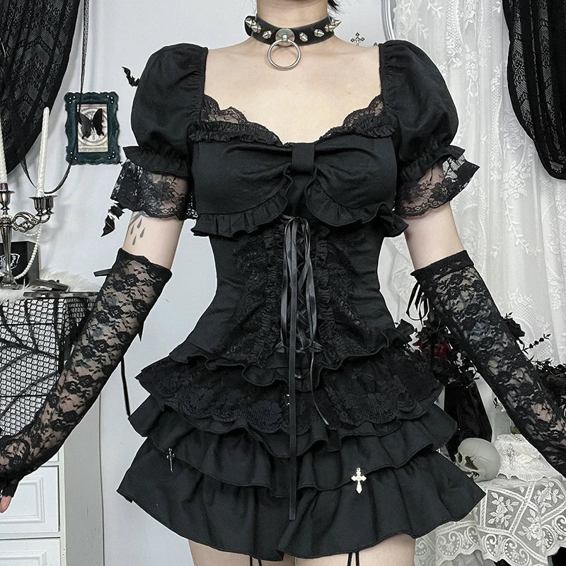 Lace Trim Puff Sleeve Blouse Secondary image
