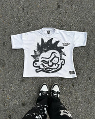 Y2K Punk Hip Hop Cartoon Portrait Graphic T-shirt