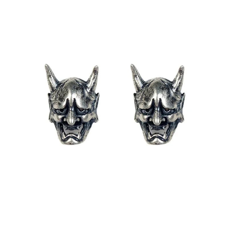 Gothic Skull Stainless Steel C Shape Earring
