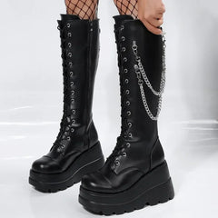 Plus Size Gothic Vampire Platform Wedge Boot