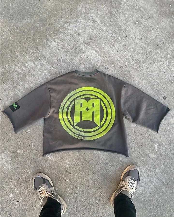 Hip-Hop Washed Retro Cotton Oversized T-shirt Secondary image