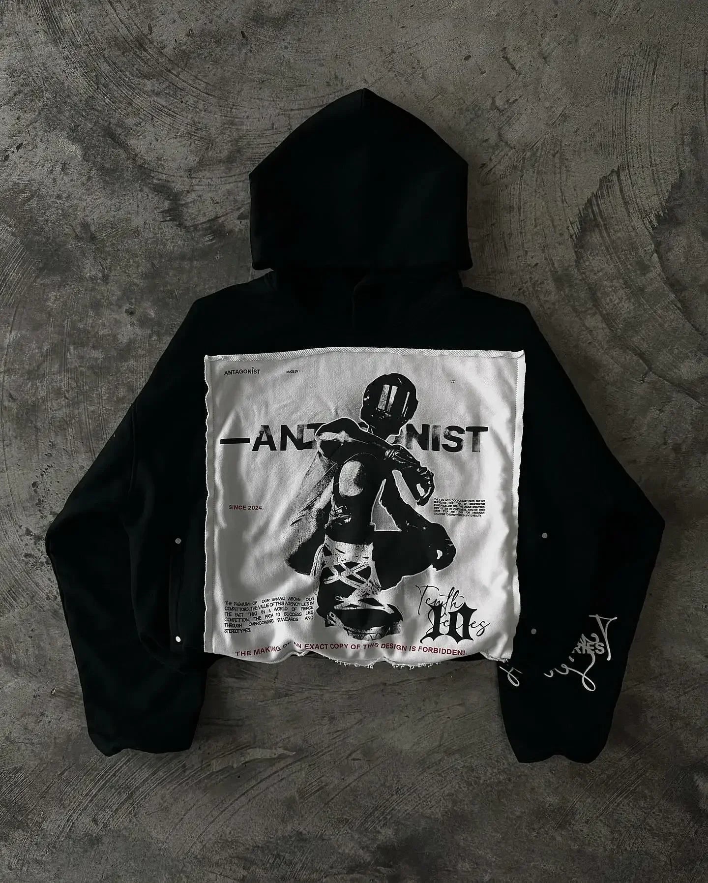 Gothic Hip Hop Patch Pullover Hoodie Main image