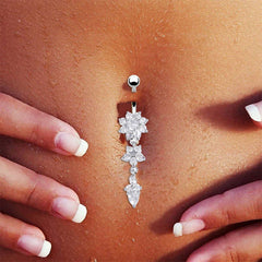 Classic Zircon Drop Gothic Belly Ring