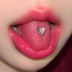 Love Peach Heart Polarized Opal Tongue Ring